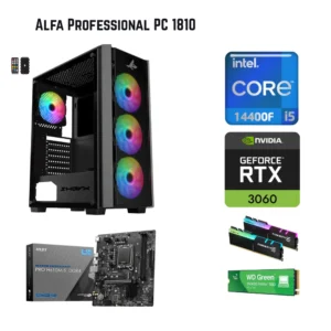 Alfa Gaming PC 1810, Intel i5-14400F, 12GB RTX3060, 16GB RAM, 500GB SSD, Sharx S200B, W11Pro