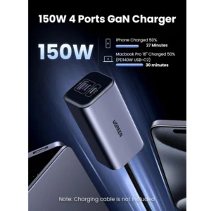 UGreen EC706 4-Port 150W GaN Fast Car Charger Adapter - Image 7