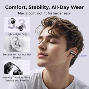 UGreen WS209 HiTune S3 True Wireless Open Ear Earbuds, Black - Image 8