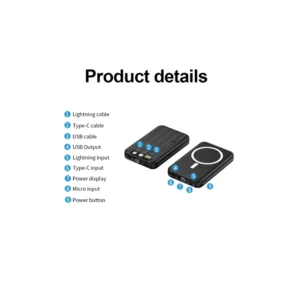 N YORK PB515 MagSafe 10000mAh Wireless Charging Power Bank - Image 2