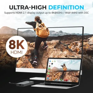 Sabrent U4HP USB4 Travel Hub Dual USB-C HDMI 2.1 2.5GbE and PD 3.0 (85W) - Image 3