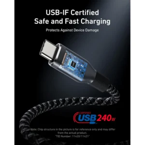 Anker Prime USB-C to USB-C Cable - 6ft 240W Upcycled-Braided - A88E2012 - Image 6