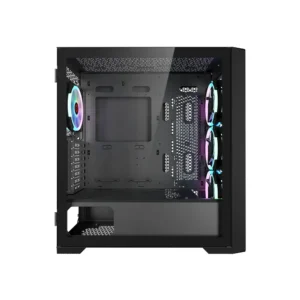 GameOn Vortex Midnight Series Mid Tower Gaming PC Case - Black (4-Fans) - Image 5