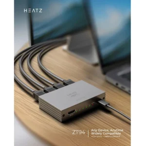 Heatz ZT94 4K@30Hz 4-Port HDMI Splitter 1 in 4 out, USB-C Power - Image 3