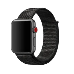Woven Nylon Watch Strap Band 44mm, Black - Image 2
