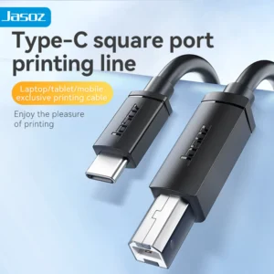 JASOZ Type C to 2.0 USB B Male Cable - 2M Braided 480Mbps for Laptops, Cameras, Scanners, & Printers - Image 2