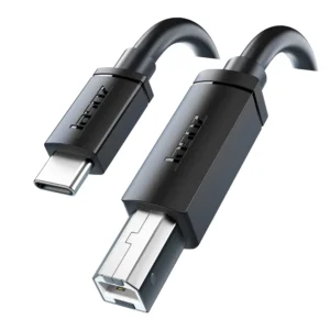 JASOZ Type C to 2.0 USB B Male Cable - 2M Braided 480Mbps for Laptops, Cameras, Scanners, & Printers
